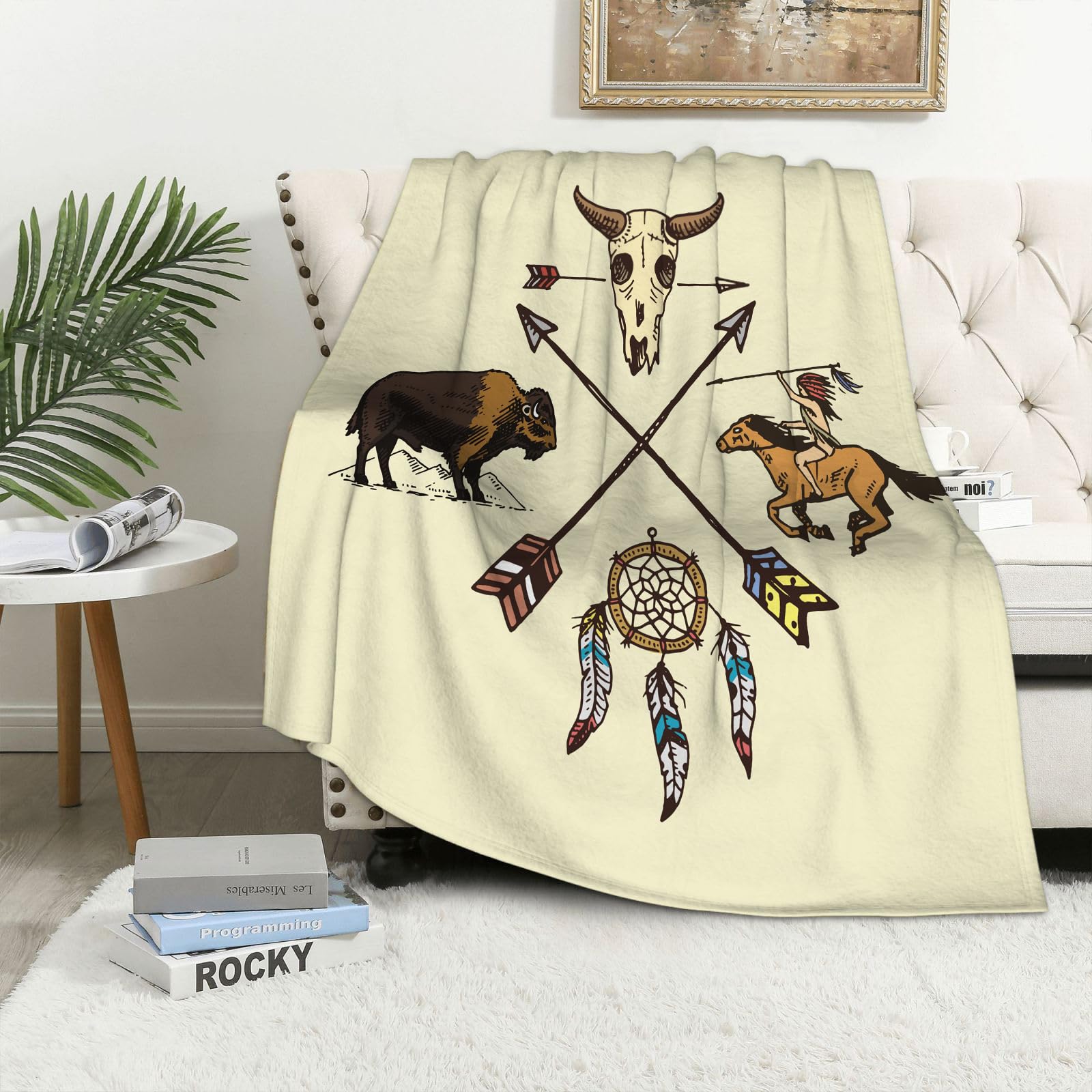 Kuscheldecke Flauschig Decke Fleecedecke Indianisches oder amerikanisches Urein Wohndecke Warm Winter Weich,Decke Couch Blanket,Wohn- & Kuscheldecken 150 x 200 cm,Sofa überwurfdecke