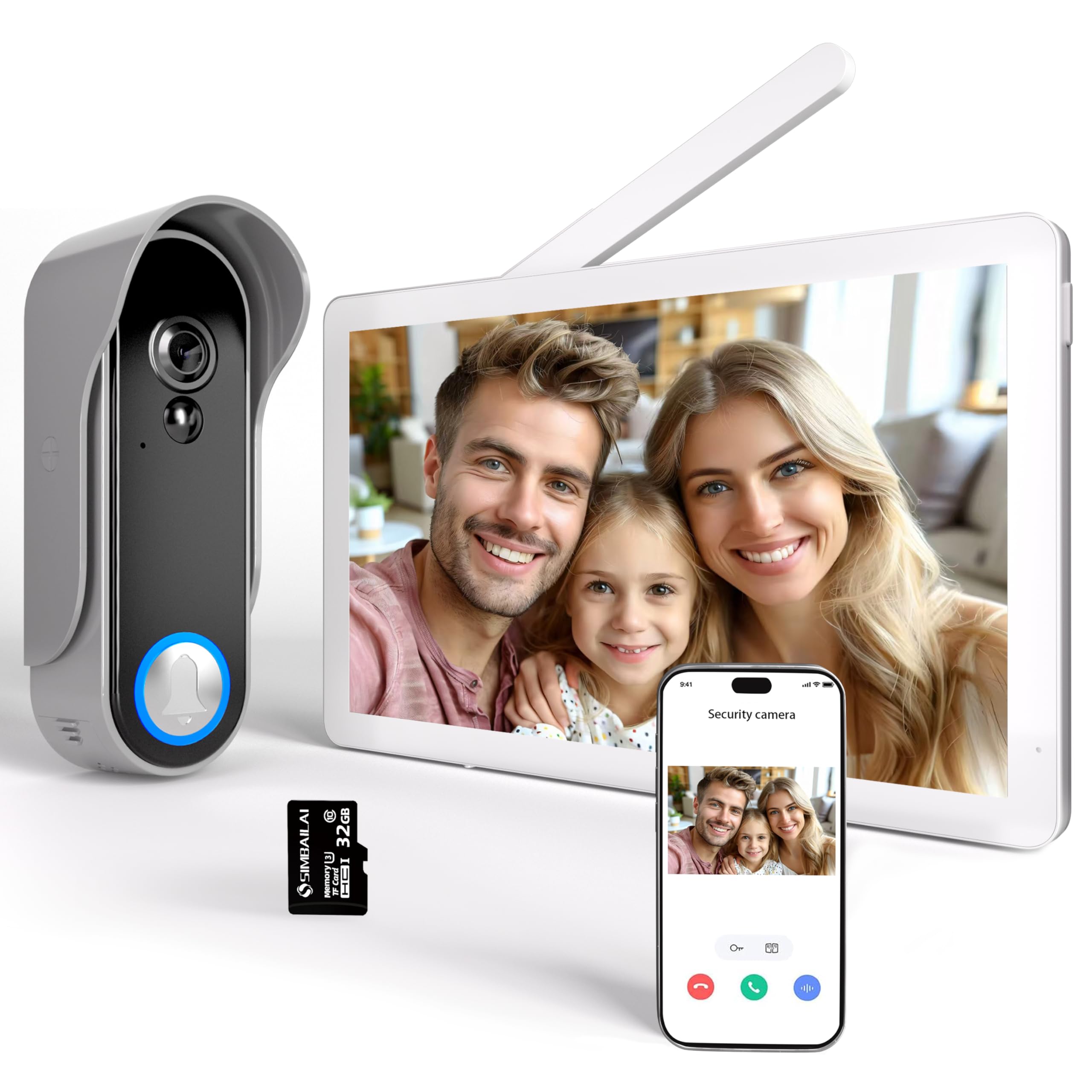 8 Inch WIFI 1080P Wireless Video Intercom Doorphone, Tuya App, Touch Screen, Ultra-Slim, Motion Detection, 160° Fields of View, IP65, Free Video Storage, Video Doorbell-image-12