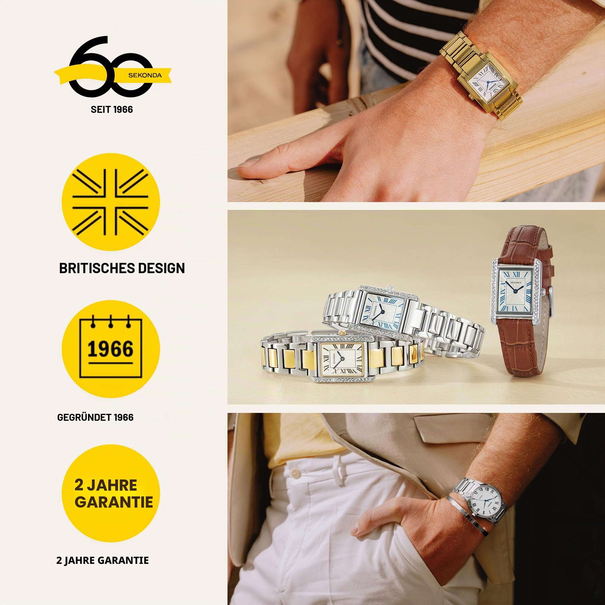 Sekonda Damen-Quarzuhr mit Perlmutt-Zifferblatt, Analog-Anzeige und Armband