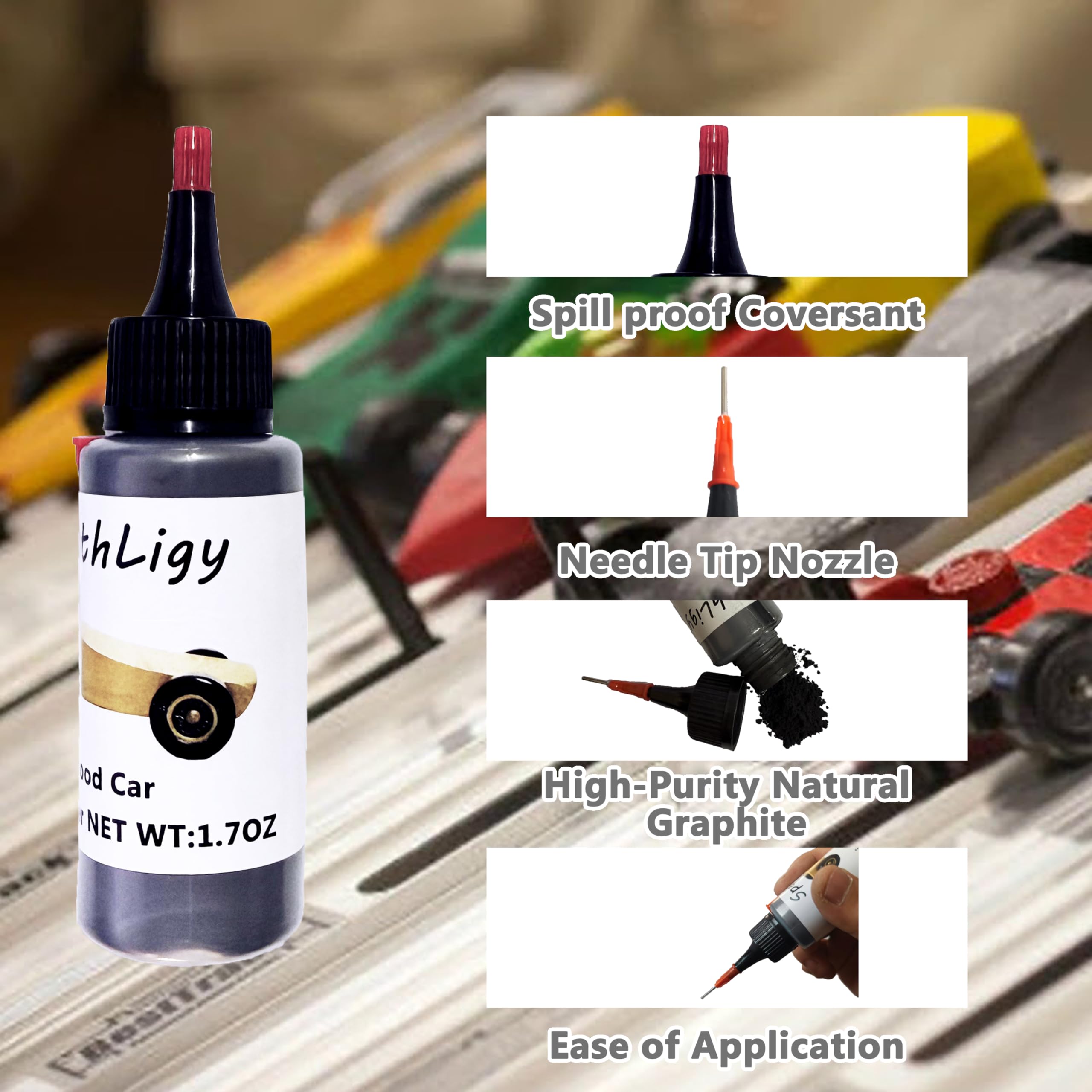 Amazon.com: 1.7OZ Graphite Powder for Pinewood Car, Premium Dry Lubricant | Derby  Car Graphite Lube Powder, Compatible with Derby Car Kits Wheels and Axles |  Lock and Door Hinge Lubricant : Arts,