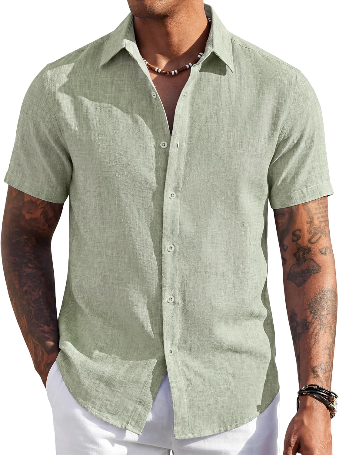 COOFANDY Men's Short Sleeve Button Down Shirt Casual Summer Beach Wedding Vacation Shirts