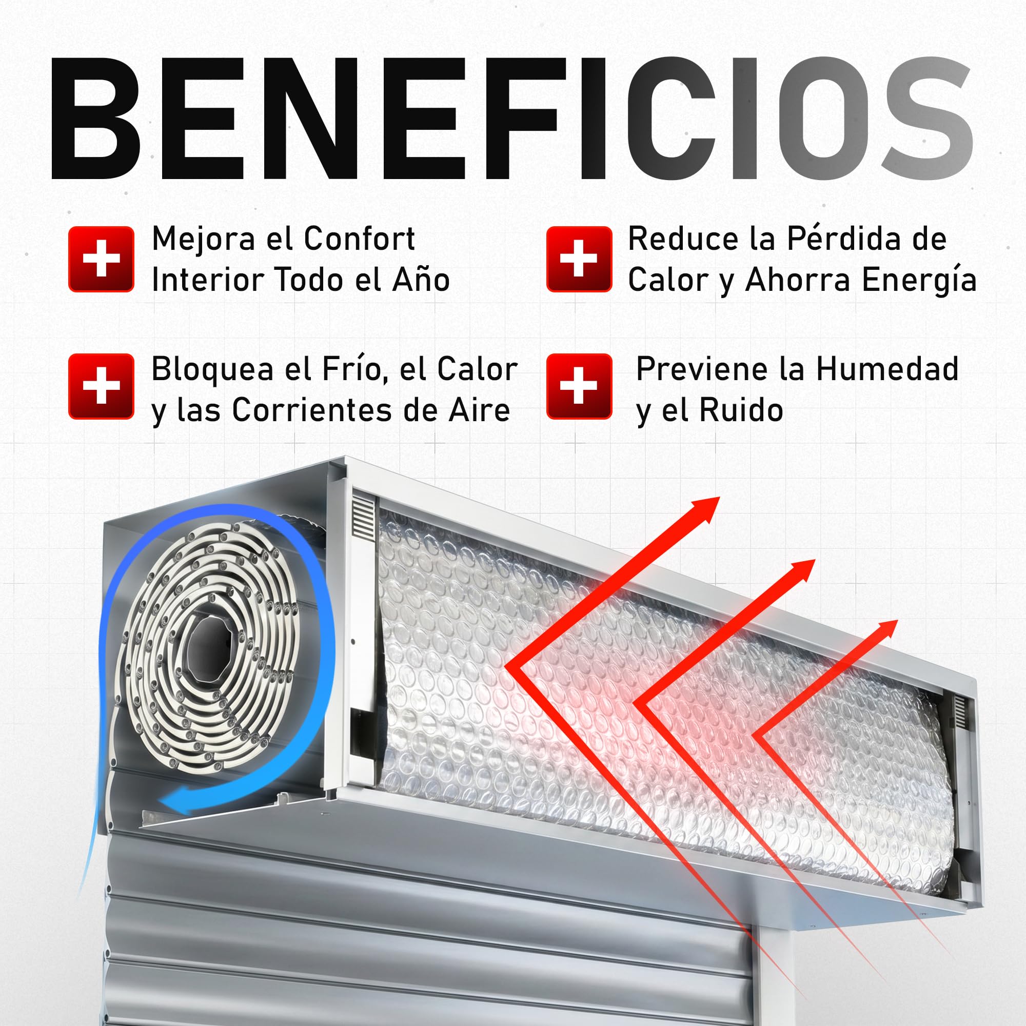 Rollo Aislante Persianas Cajón Autoadhesivo 5m x 25 cm | Aísla Frío, Calor y corrientes de Aire | Ahorro Energético & Mayor Confort (Pack 2)