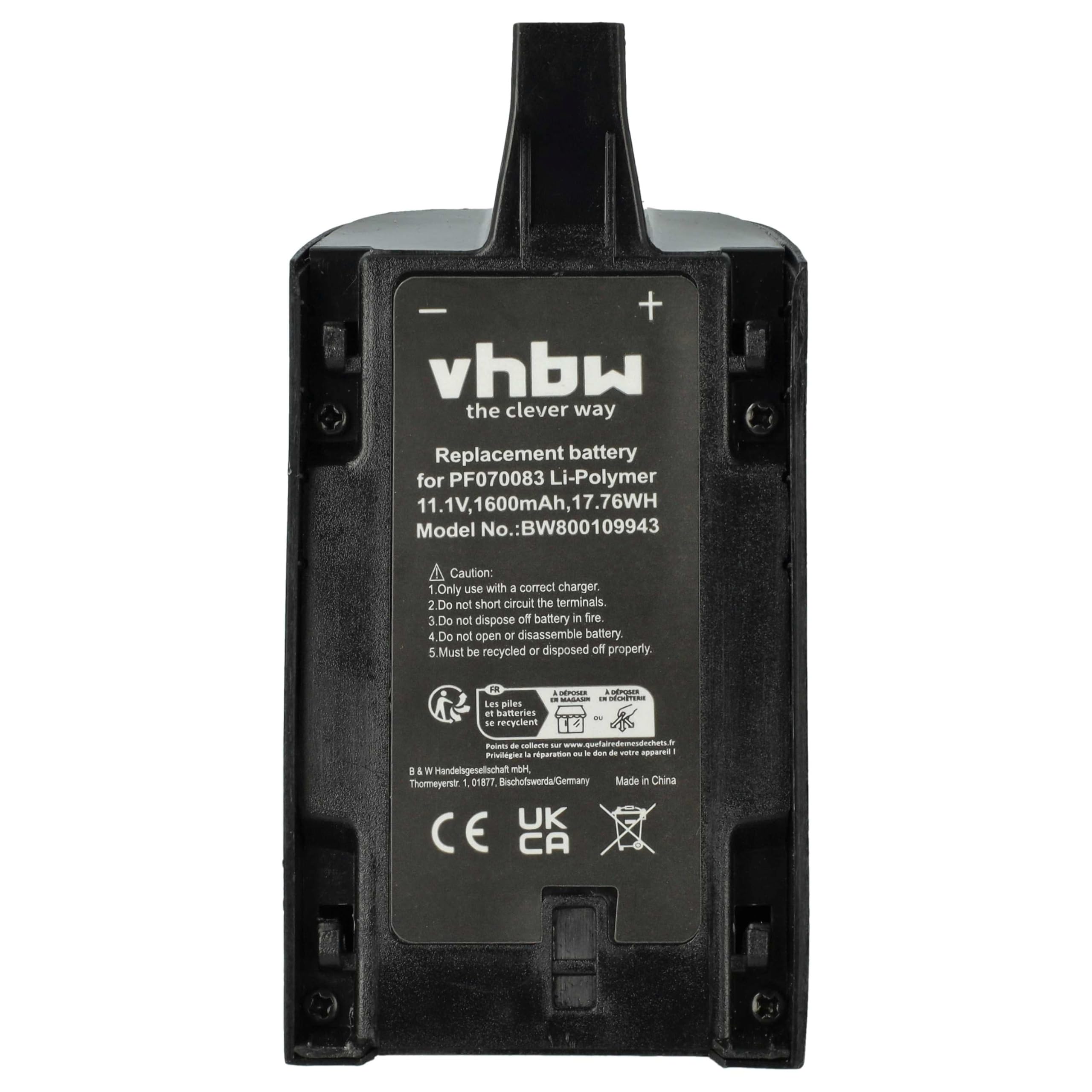 vhbw 1x Batterie Compatible avec Parrot Bebop Drone 1 Drone (1600mAh, 11,1V, Li-polymère)