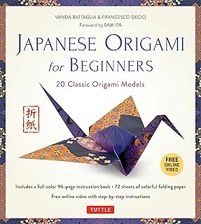 Japanese Origami for Beginners Kit: 20 Classic Origami Models: Kit with 96-page Origami Book, 72 Origami Papers and Instru...