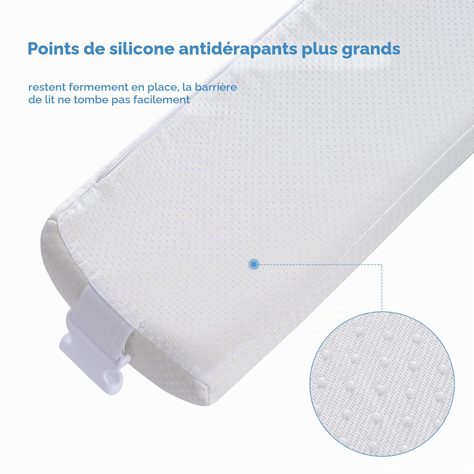 YIHATA Barriere De Lit, Barriere De Securite Enfant Lit, avec Housse AntidéRapante, ImperméAble Et Lavable, BarrièRe De Lit pour Les Enfants, Les BéBé, Et Adultes - 2 Paquet