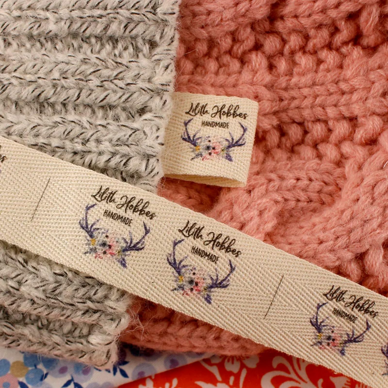 Etichette da cucito personalizzate per articoli fatti a mano, etichette in tessuto con nome personalizzato per abbigliamento in twill di cotone, etichette personalizzate da cucire per artigianato fai