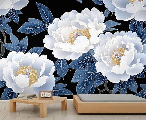 Miniatura 14 de Mural de pared floral retro, papel tapiz de barra de flores coloridas de mediados de siglo, papel tapiz rústico floral 3D impermeable para Retro