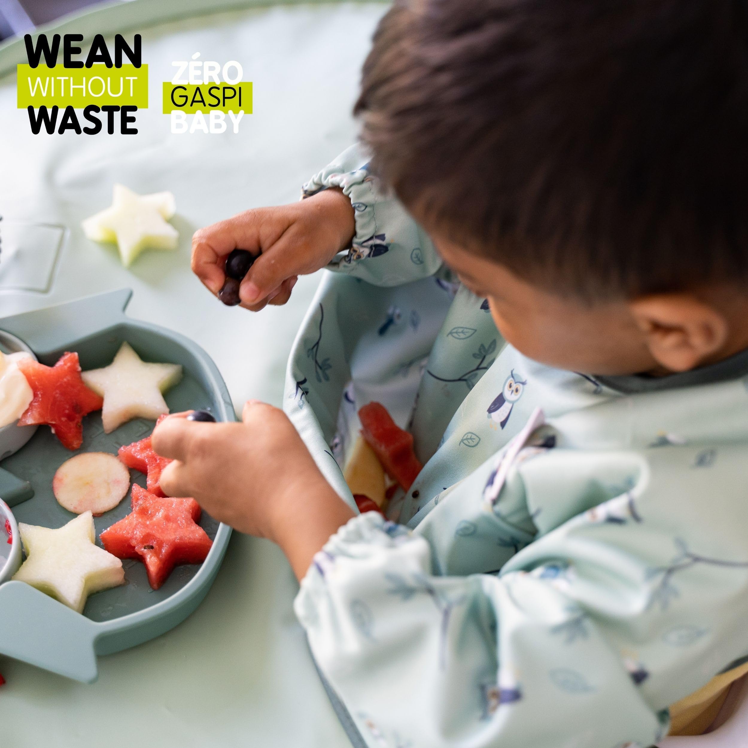 Tidy Tot®™ Bavoir Supplémentaire pour Kit Bavoir et Plateau. Bavoir Manches Longues à Fixer au Plateau Idéal Cadeau de Naissance pour L'alimentation des Bébés DME.