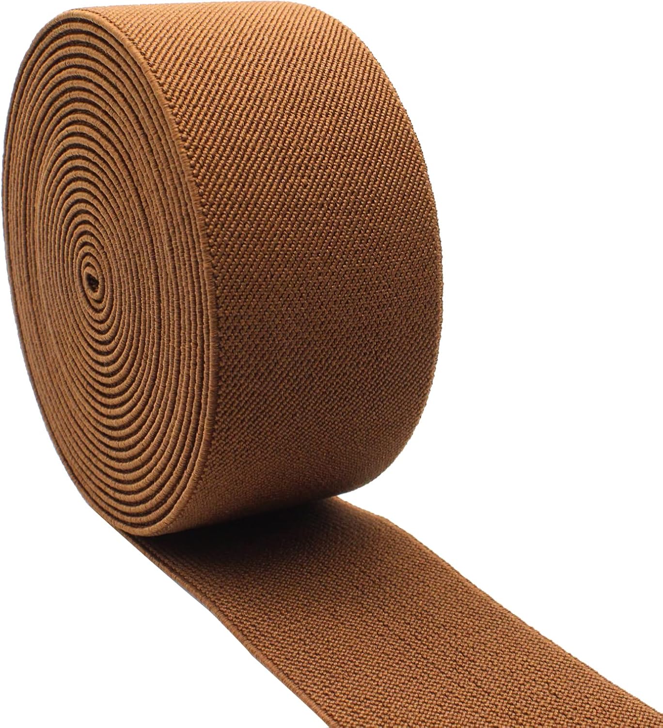 Dortrue 2 Inch 5 Yards Brown Sewing Elastic Band Heavy Stretch High Elasticity Elastic Spool for Sewing Pants Waistband, Straps, Craft DIY Projects