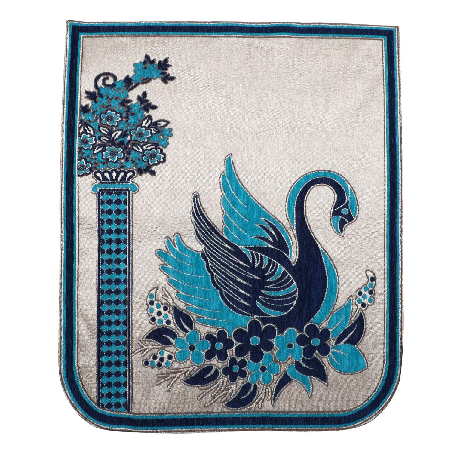 KINGLY Reversible L Shape Chenille Sofa Covers (69x27 inches, Blue, Firozi, Gold, 10 Pieces)