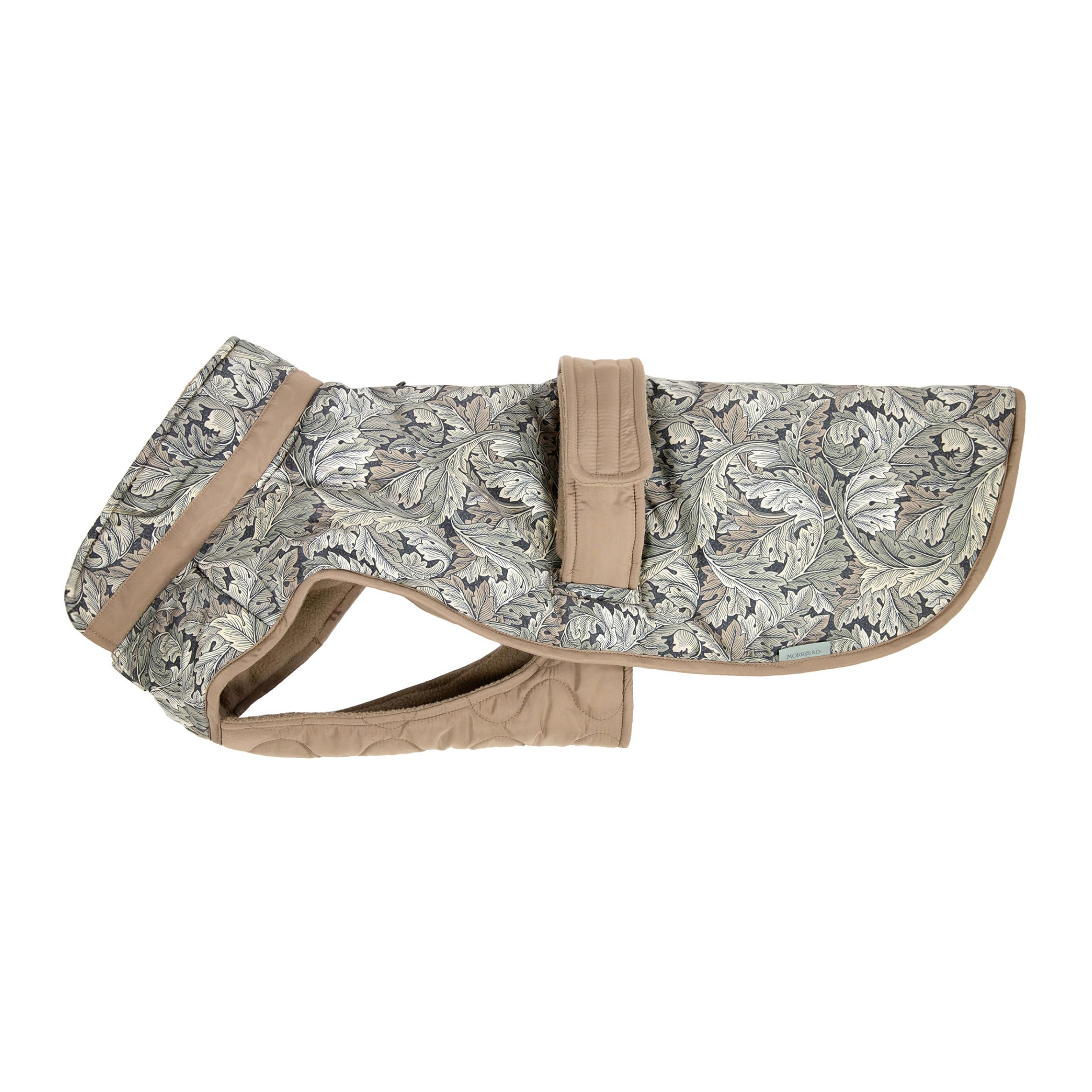 Rosewood x Morris & Co. Acanthus - Abrigo Acolchado para Perro, Talla L, Chaqueta de Invierno Acolchada cálida de Lujo para Perros, Ajuste Ajustable, Estampado Elegante, Abrigo cómodo para Perros
