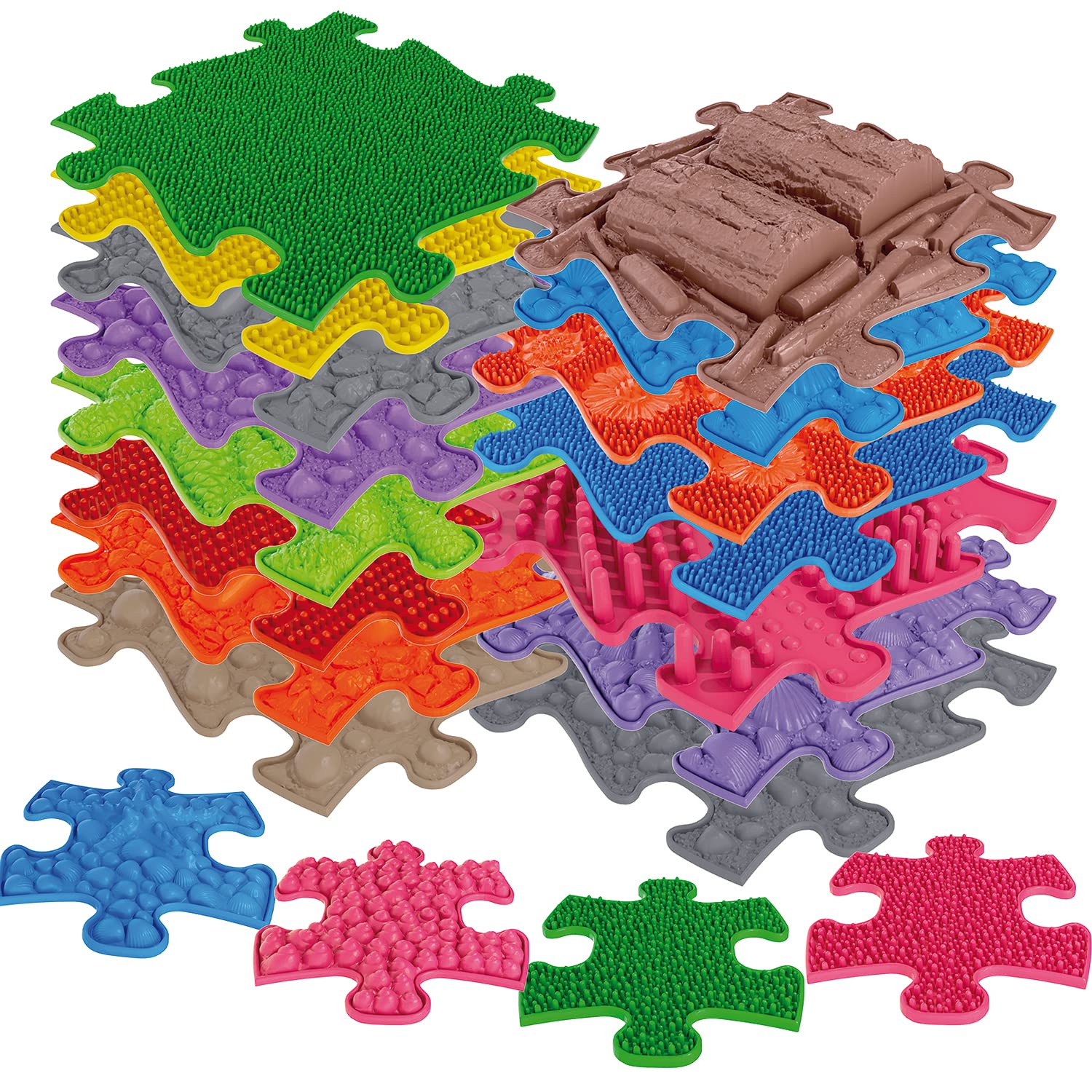 EDUPLAY 110484 Ścieżka sensoryczna 19-częściowy zestaw uniwersalny, wielokolorowy (1 zestaw)