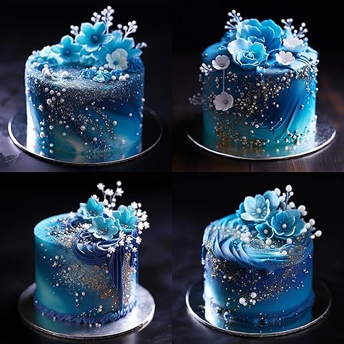 Miniatura 6 de A granel  0.35 oz (0.35 onzas) purpurina comestible azul para bebidas, chispas azules para decoración de pasteles, chispas azules para decoración de