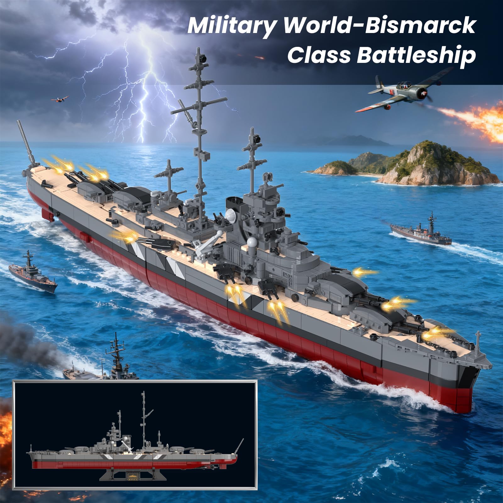 Brihappen World War II Battleship Building Set - Image 3