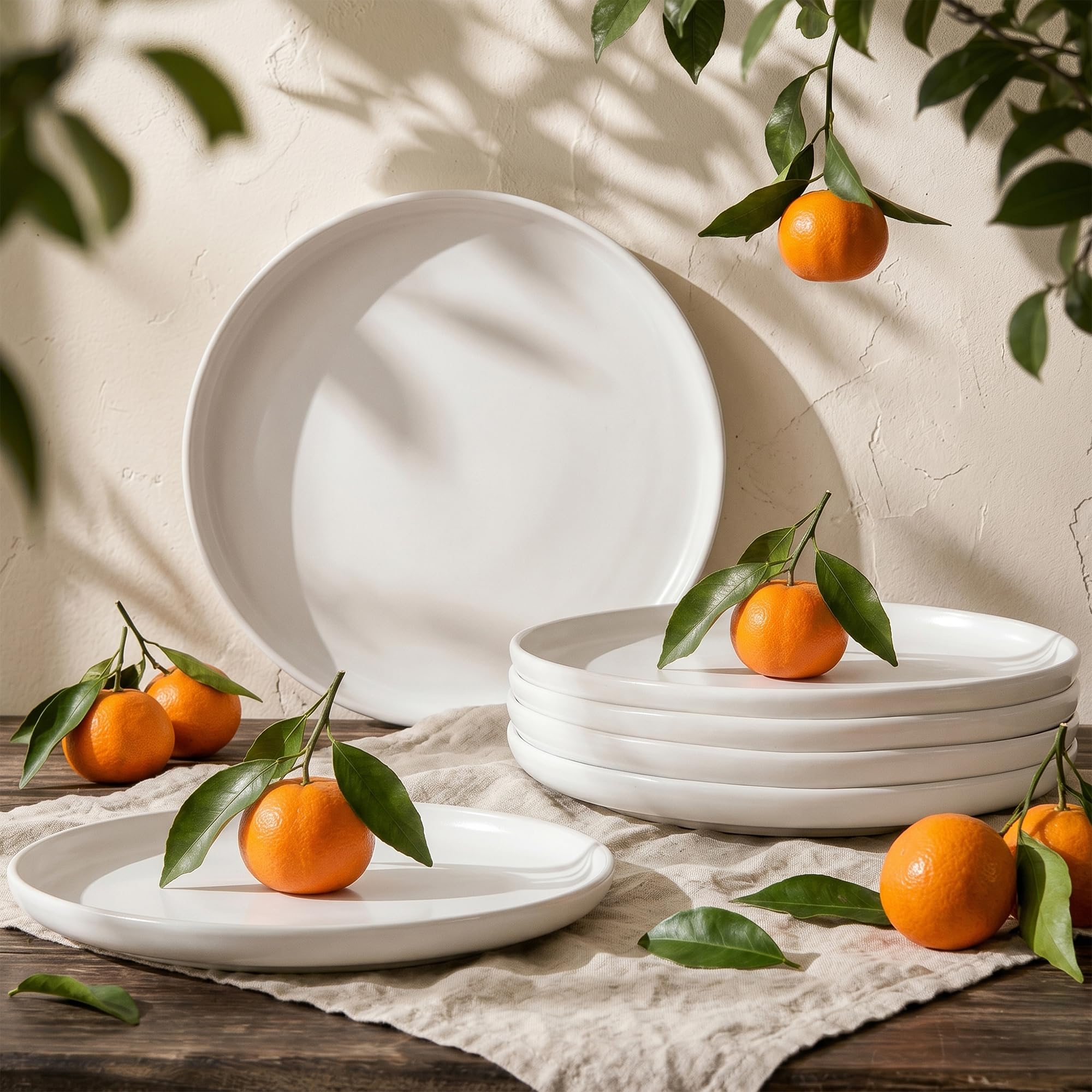 Konsimo. Frühstücksteller für 6 Personen - Dessertteller aus Keramik - Set Kuchenteller 6er - VICTO Moderne Kleine Teller - 20 cm - Weiß