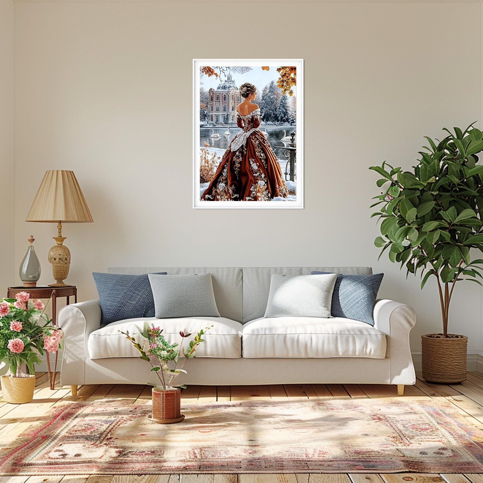 MAXBYE Diamond Painting Kit Vintage Dame – 5D DIY Komplettset, 30x40 Cm, Mit Voll-Diamanten & Werkzeug