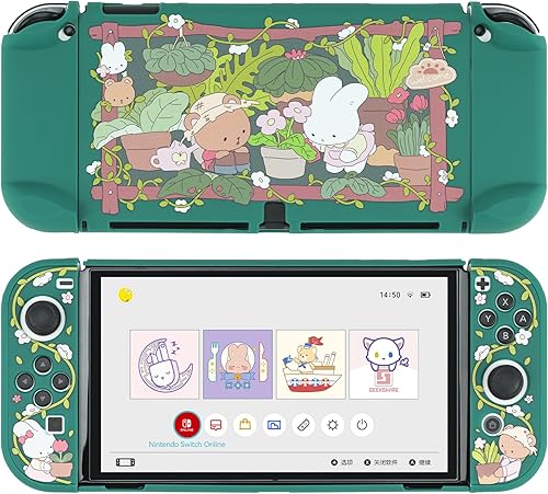 GeekShare Funda protectora delgada compatible con Nintendo Switch OLED y Joy-Con - Absorción de golpes y antiarañazos Funda para OLED Switch - Bunny
