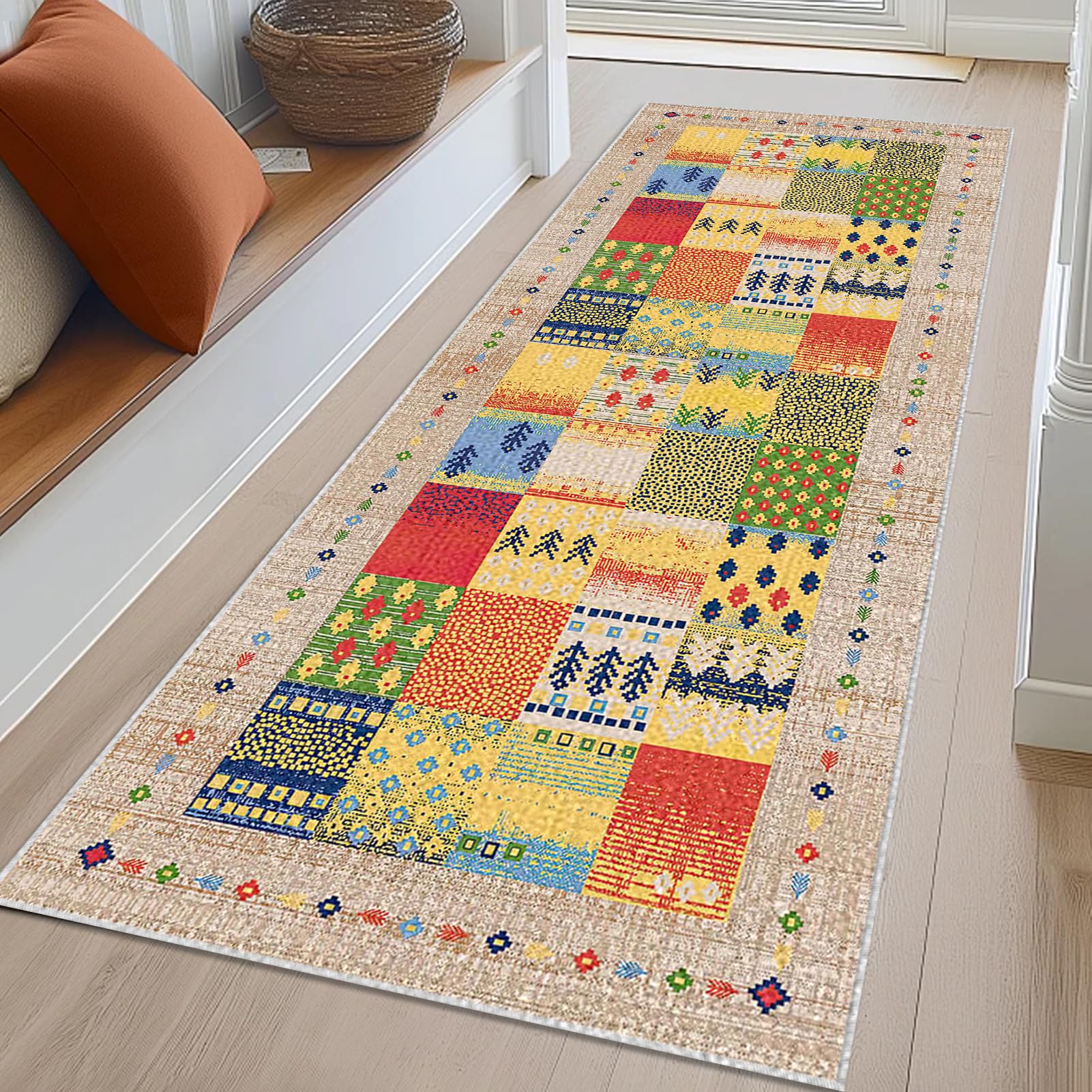 Long Kitchen Carpet Runner 40 x 60 cm Non Slip Hallway Runner Rug Washable Laundry Area Runner Rugs Kitchen Carpet Mat Absorbent Door Mat Low Pile Carpet Mat for Bathroom Entrance Bedroom Stair