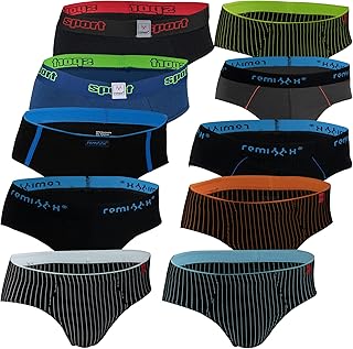 REMIXX Herren Baumwolle Slip Briefs, 10er Pack. Achtung: Zufallsmix aus aktuellsten Modellen und Farben!