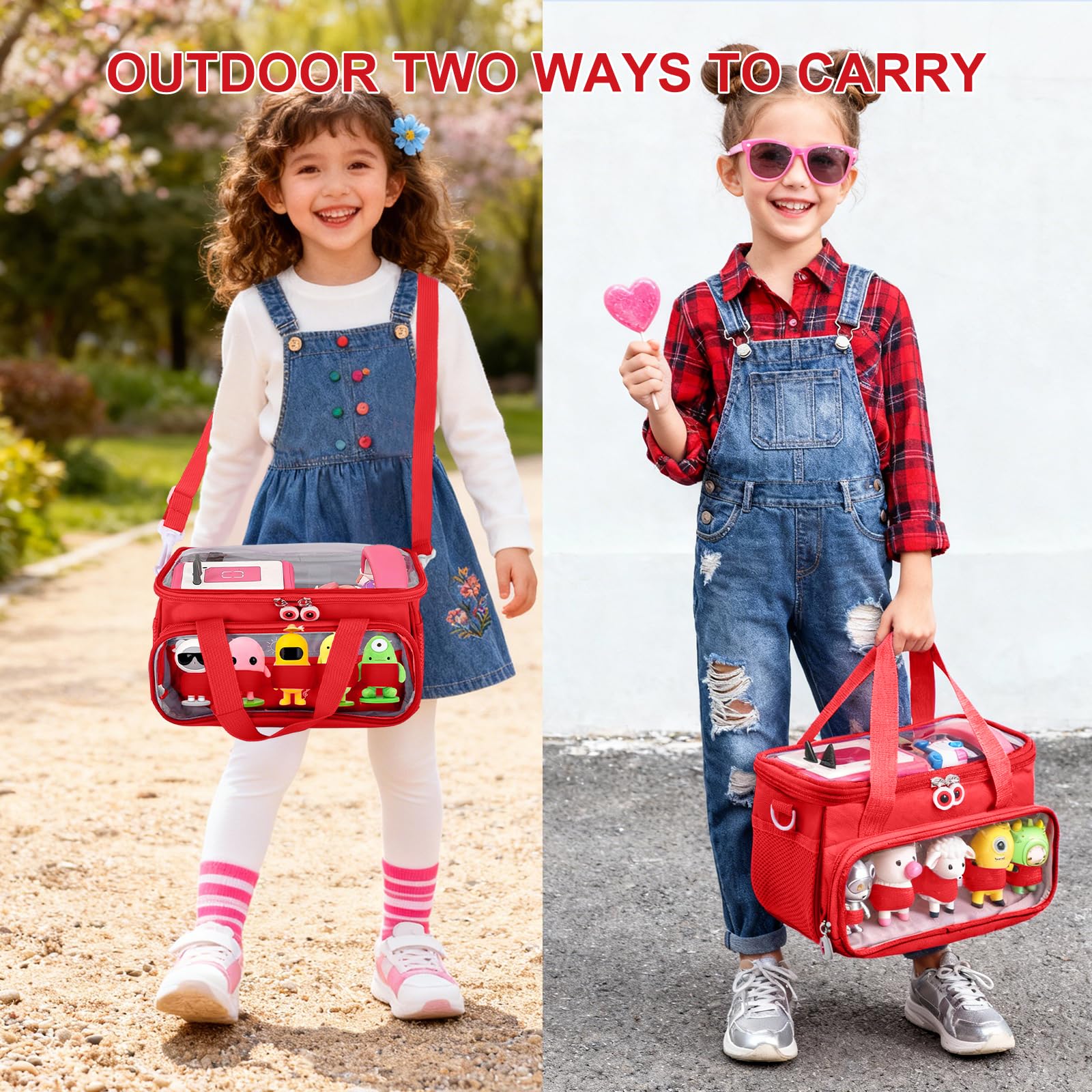 Étui de transport élégant et portable pour Toniebox pour protéger vos jouets musicaux lors de vos déplacements, Rouge, 10x6x5.9 inches, Moderne