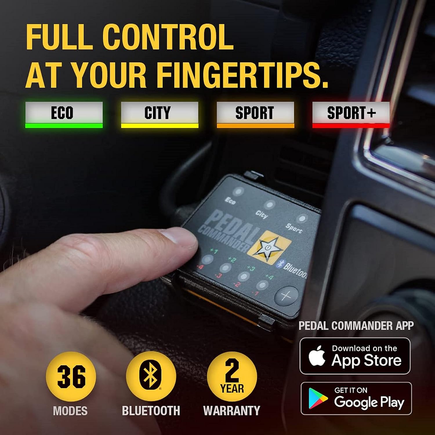 PEDAL COMMANDER for Gmc Sierra (2007-2018) Fits: 1500, 2500HD, 3500HD, Base, SLE, SLT, Denali (4.3L 4.8L 5.3L 6.0L 6.2L 6.6L) Gas & Diesel, Throttle Response Controller - PC65