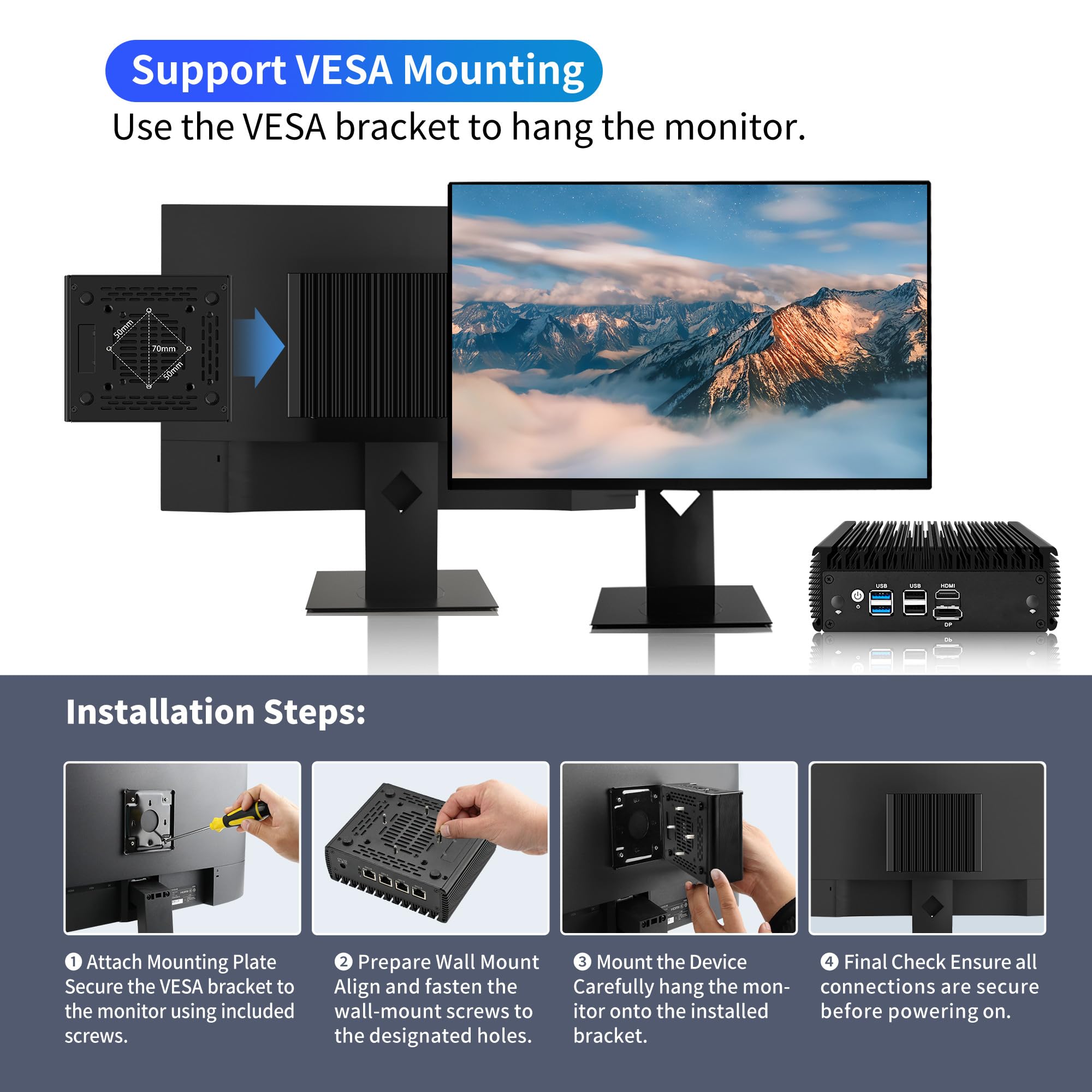 CWWK Mini PC Firewall, Celeron N5105, 4 x 2.5GbE LAN, Fanless Mini Computer, OPNsense Micro Appliance Hardware, Barebone NO RAM or SSD, M.2, 4USB, SATA, SIM, HD, DP, AES-NI