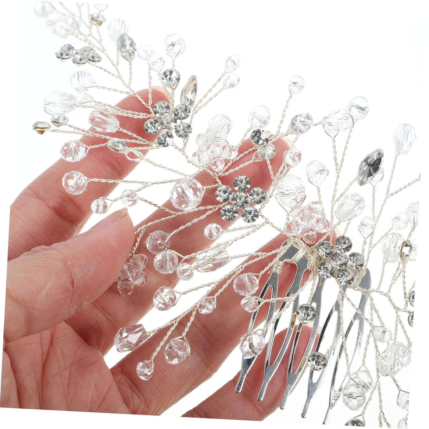 ULTECHNOVO 2pcs Wedding Hair Comb for Brides and Guests with Sparkling Rhinestone and Crystal Accents, Flexible Zinc Alloy Side Combs for Elegant and Chic Vintage Bridal Hair Accessories