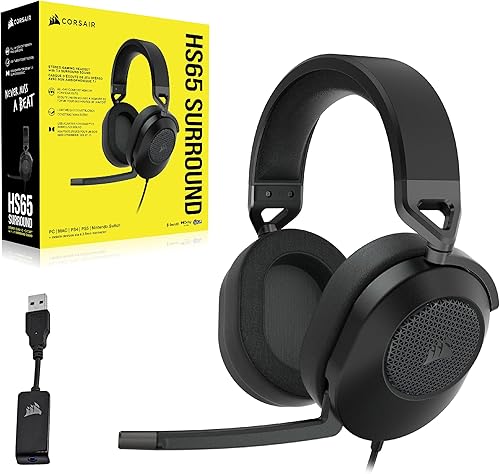 Miniatura 8 de Auriculares con cable para juegos multiplataforma Corsair HS65 Surround Dolby Atmos SonarWorks SoundID Compatible con iCUE PC, Mac, PS5, PS4,