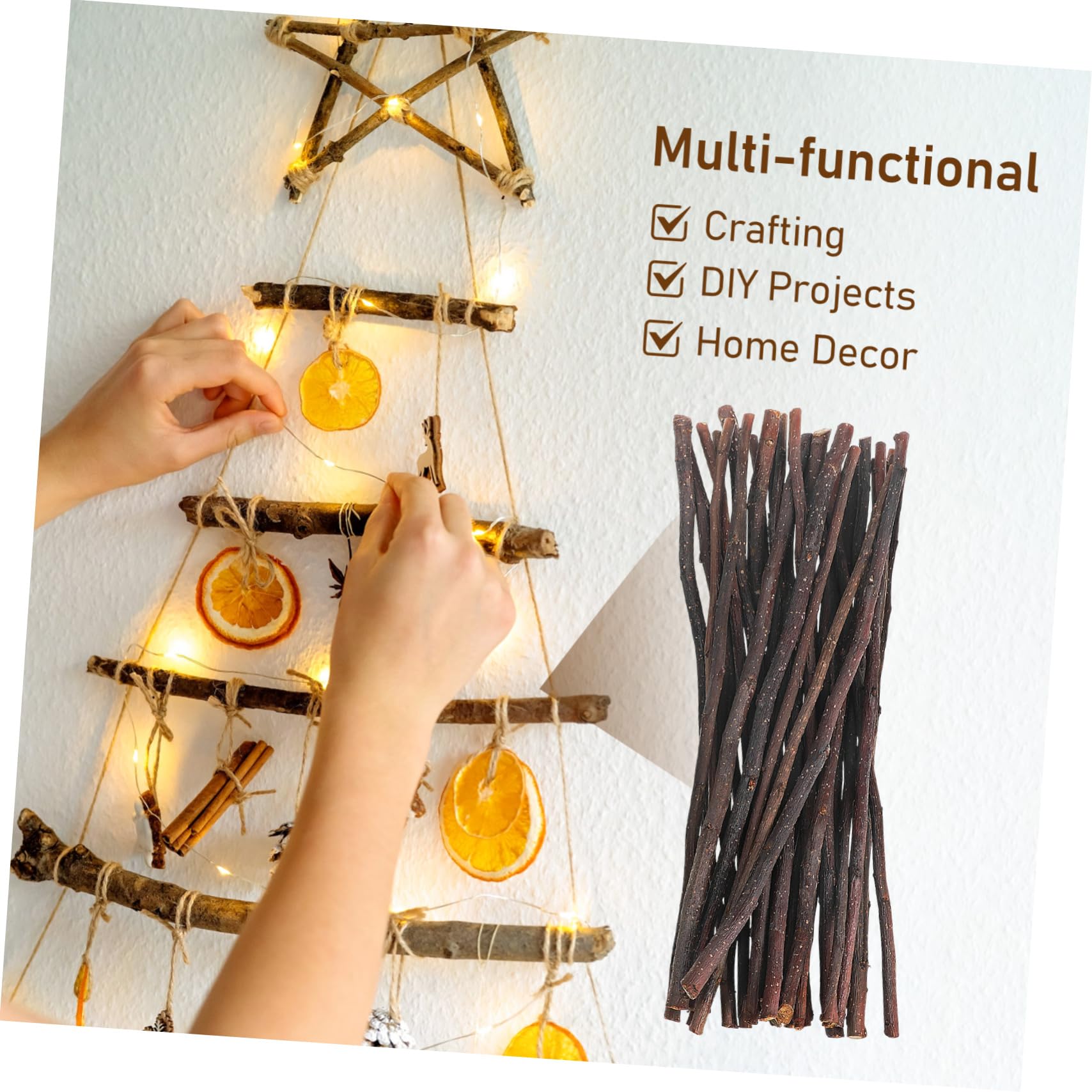 NUOBESTY 4 Juegos Palitos De Artesanía Registros Adornos De Ramas De Troncos Bastones De Madera Para Manualidades Varillas De Madera Para Manualidades Ramitas Para Manualidades 50 Uds * 4