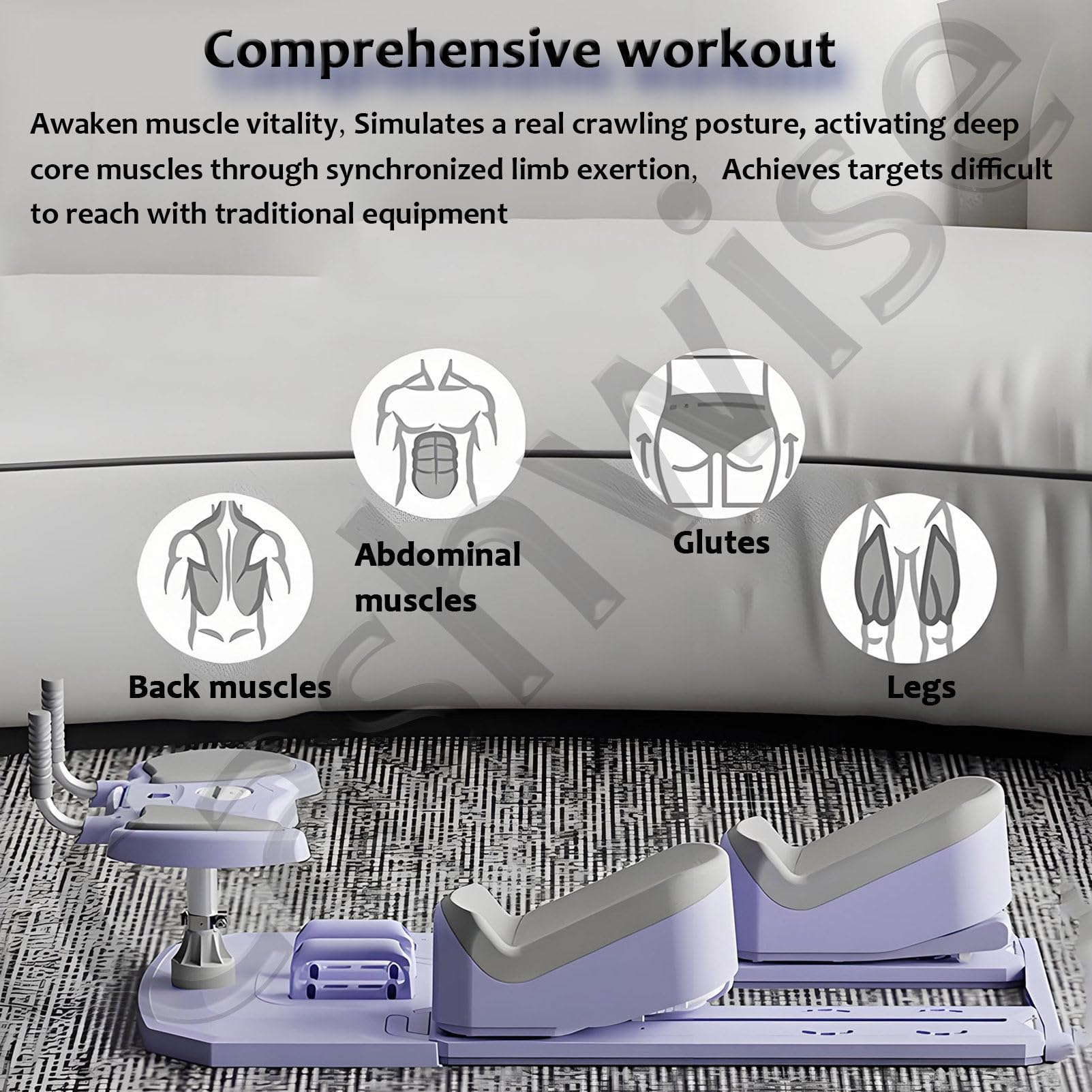 Maszyna do treningu raczkowania, Back Stretcher Pro Spine Trainer, do dekompresji kręgosłupa i łagodzenia bólu dolnej części pleców, urządzenie do ćwiczeń brzucha z obrotem w talii i mięśniami Pink