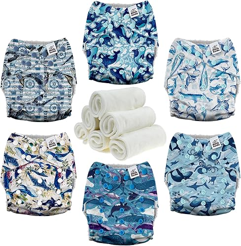 Miniatura 2 de Mama Koala 3.0 Pañales de tela para bebé con 6 inserciones, con 6 inserciones de algodón de cáñamo Bboo de 6 capas