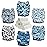 Mama Koala 3.0 Pocket Cloth Diapers for Babies with AWJ Lining, 6 Pack with 6 4-Layer Natural Cloth Diaper Inserts - Reusable and Washable Pocket Diapers(Whales)