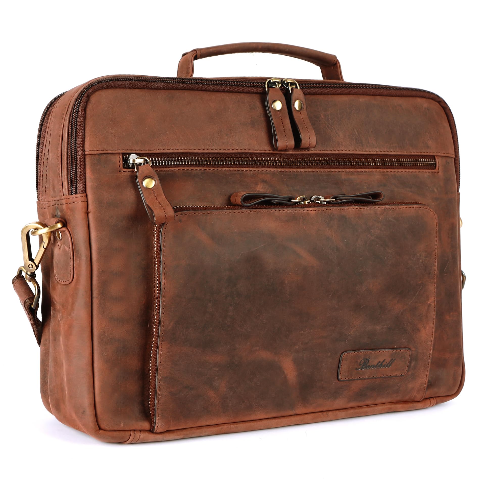 Benthill Laptoptasche Echt Leder I EchtLeder Umhängetasche für Laptop I Aktentasche für Notebook I Damen und Herren Tasche I Notebooktasche