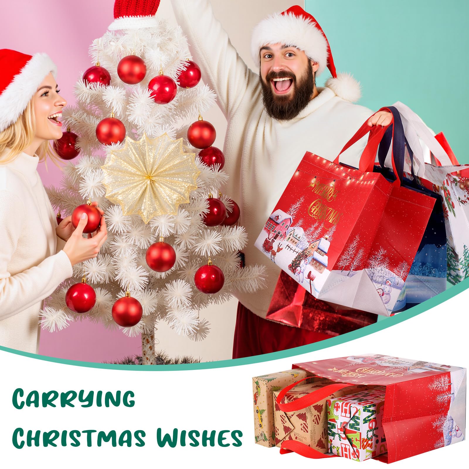 Venda Calda Natale Sacchetti Regalo in Carta Artigianale di Alta Qualà con Manici in Carta Design Elegante e Personalizzato Impermeabili con Logo Fatti a Mano - Cina Borsa di carta e borsa