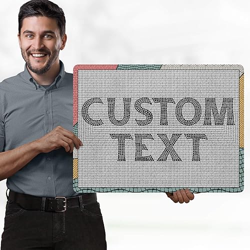 Miniatura 1092 de My Sign Center - Letrero personalizado, 11 colores de fuente, 13 estilos de fuente, 4 opciones de agujero, 22 tamaños, 8 x 32 pulgadas, sin óxido,