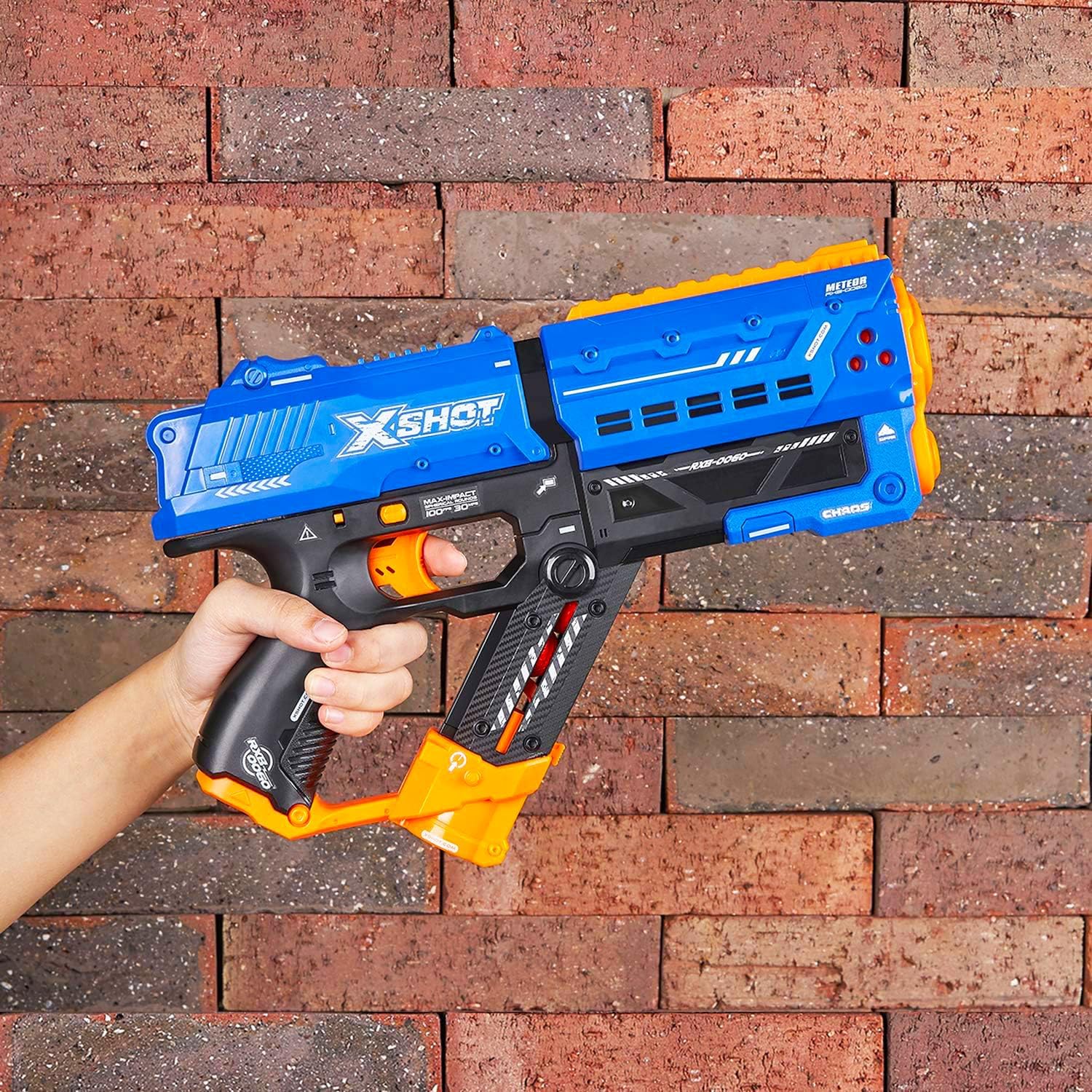 Zuru X-Shot Chaos Meteor Blaster and Dart Balls Set for Kids - Toy Gun Bundle with 2 X-Shot Blasters Plus 24 Foam Bullets, Stickers and More | Zuru XShot Pack