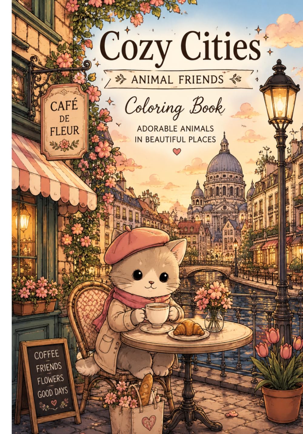 Cozy Cities - Animal Friends: Coloring book