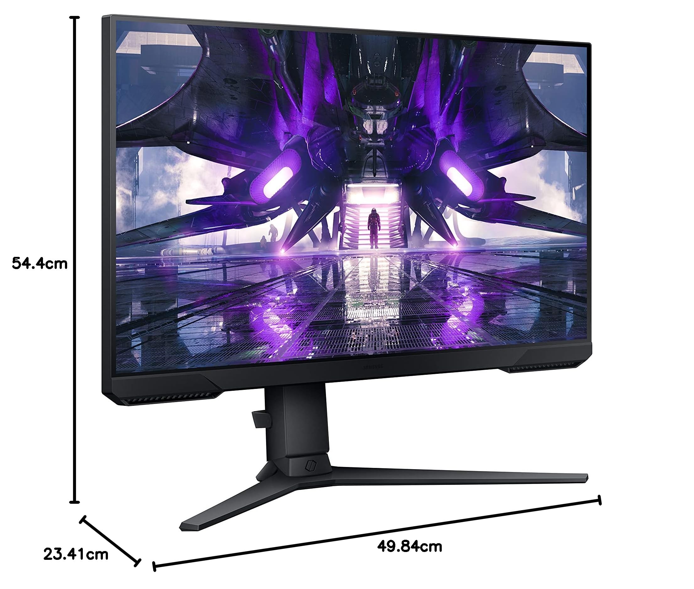 Samsung Monitor Gaming Odyssey G3 (S24AG302), Flat, 24", 1920x1080 (Full HD), VA, 144 Hz, 1 ms, FreeSync Premium, HDMI, Display Port, Ingresso Audio, HAS, Pivot, Flicker Free, Eye Saver Mode