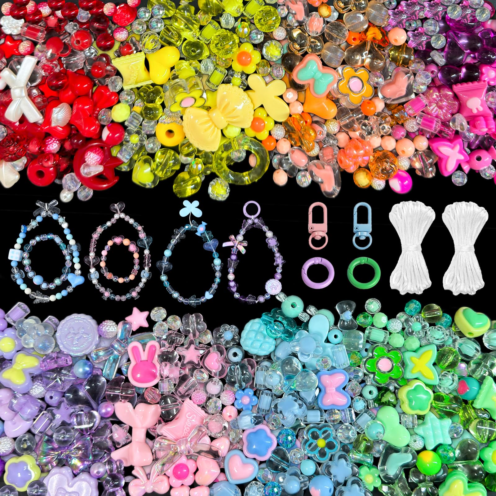 Amazon.com: JoyJellies Assorted Acrylic Beads for Bracelets