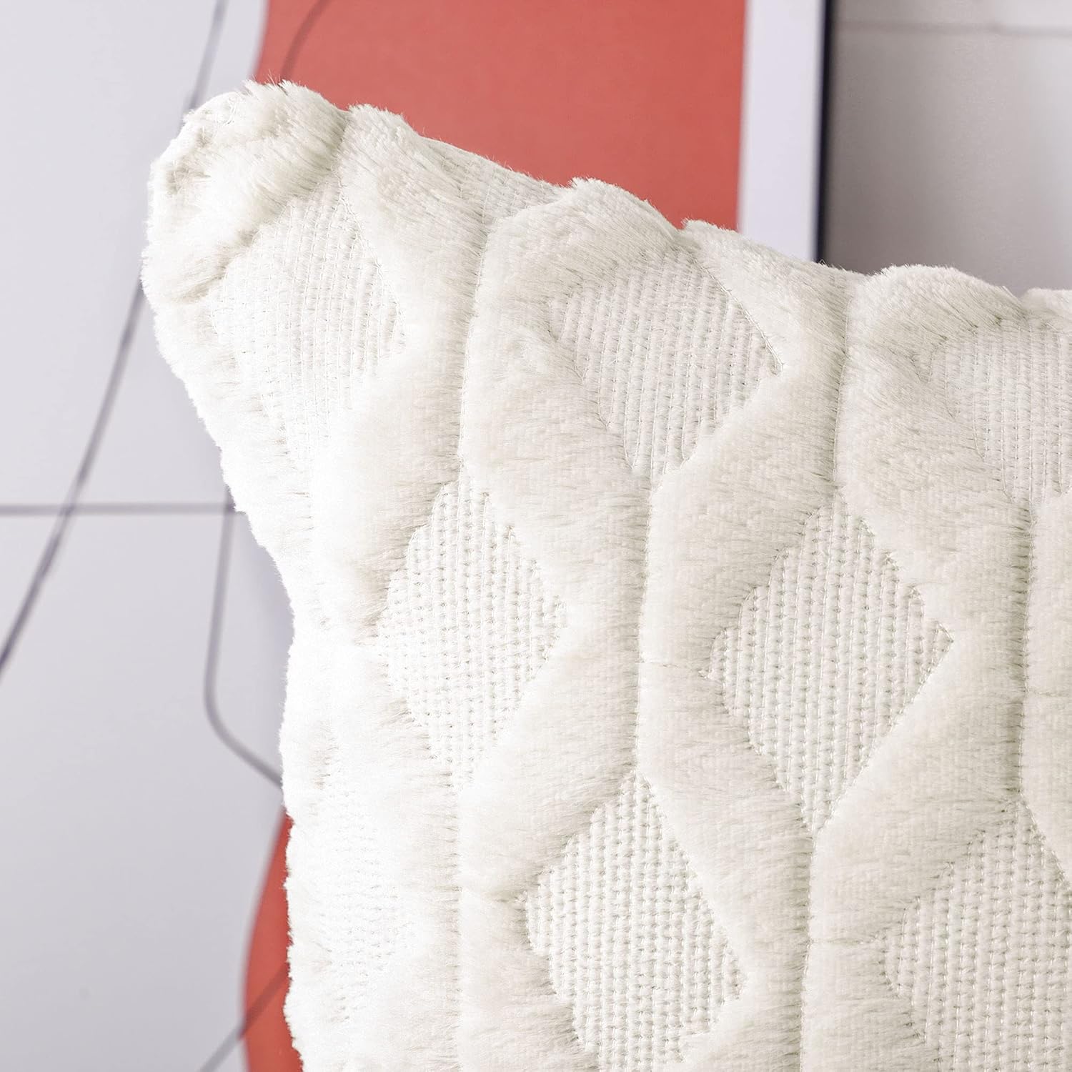 Madizz Set of 2 Soft Plush Short Wool Velvet Decorative Cushion Covers Luxury Style Throw Pillow Cases Pillow Shell for Sofa Bedroom Square Beige 16x16 inch, 40x40 cm 4 81sZmmgC+QS. AC SL1500