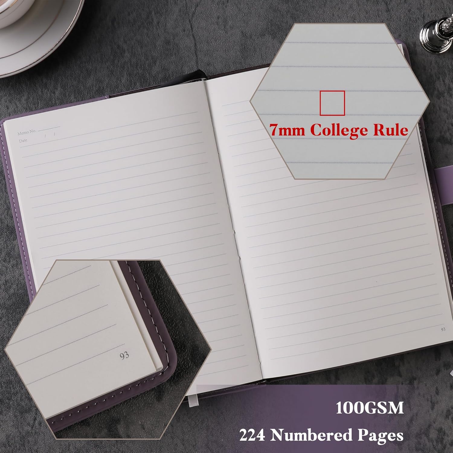 TIEFOSSI Diary with Lock, Vintage Sun Journal with Lock for Women Men, A5 Refillable Locked Notebook for Writing, 224 Numbered Pages - Image 4