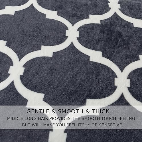 Vista 118 de Hozy - Cobija de forro polar para cama de 330GSM, suave, tela cepillada, muy cálida, para el sofá Gris ceniza