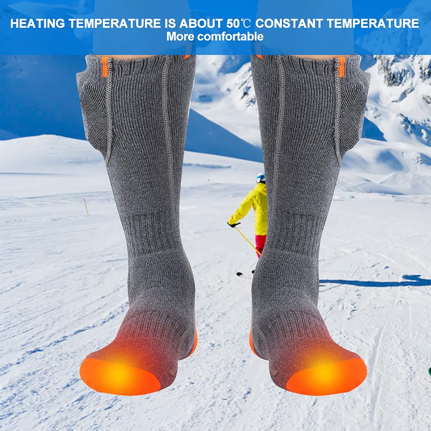 Electric Heated Socks, Winter Washable Electric Heated Socks Dry Battery Foot Warmer Thermal Stockings, Electric Thermal Warming Socks for Hunting, Camping, Skiing : Sports & Outdoors