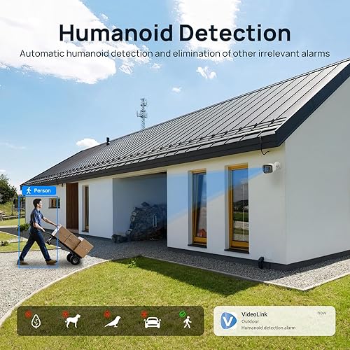 Miniatura 4 de PANOEAGLE Cámara de seguridad IP PoE de doble lente de 4 MP para exteriores con gran angular panorámico de 180, visión nocturna a color inteligente,