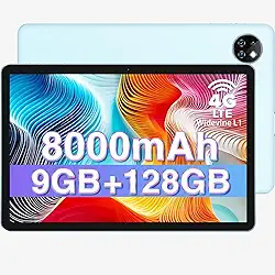 DOOGEE Tablet Android T10W, tablets 4G LTE, Octa-Core, tablet Android 14 de 10 polegadas, bateria de 8000 mAh, 128GB/1TB TF, câmera dupla, desbloqueio facial/OTG/GPS