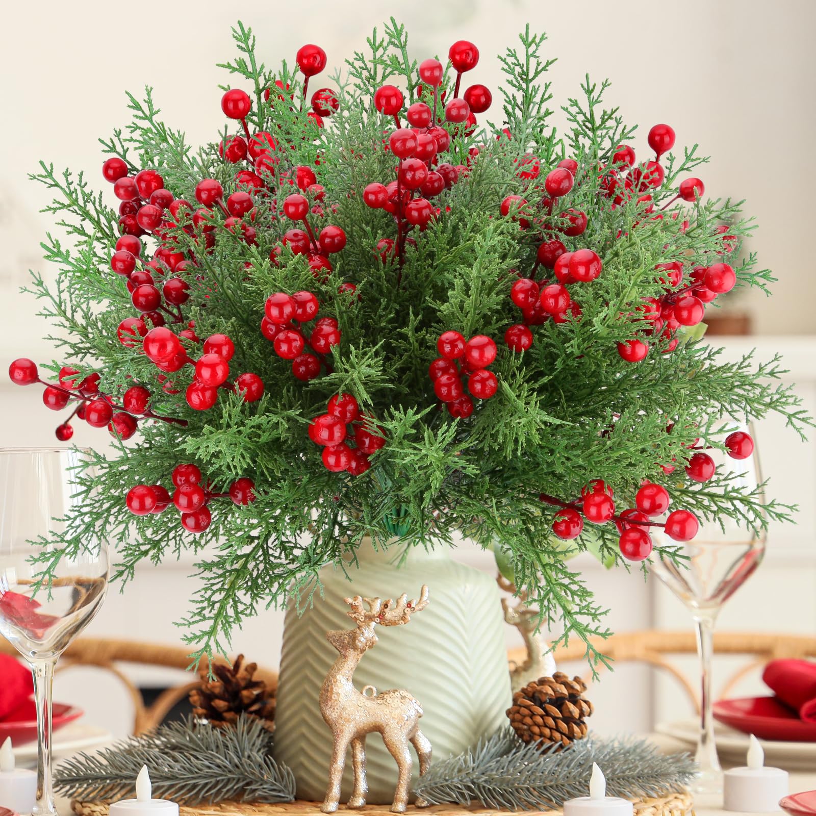 ICEROYCE Artificial Christmas Flowers