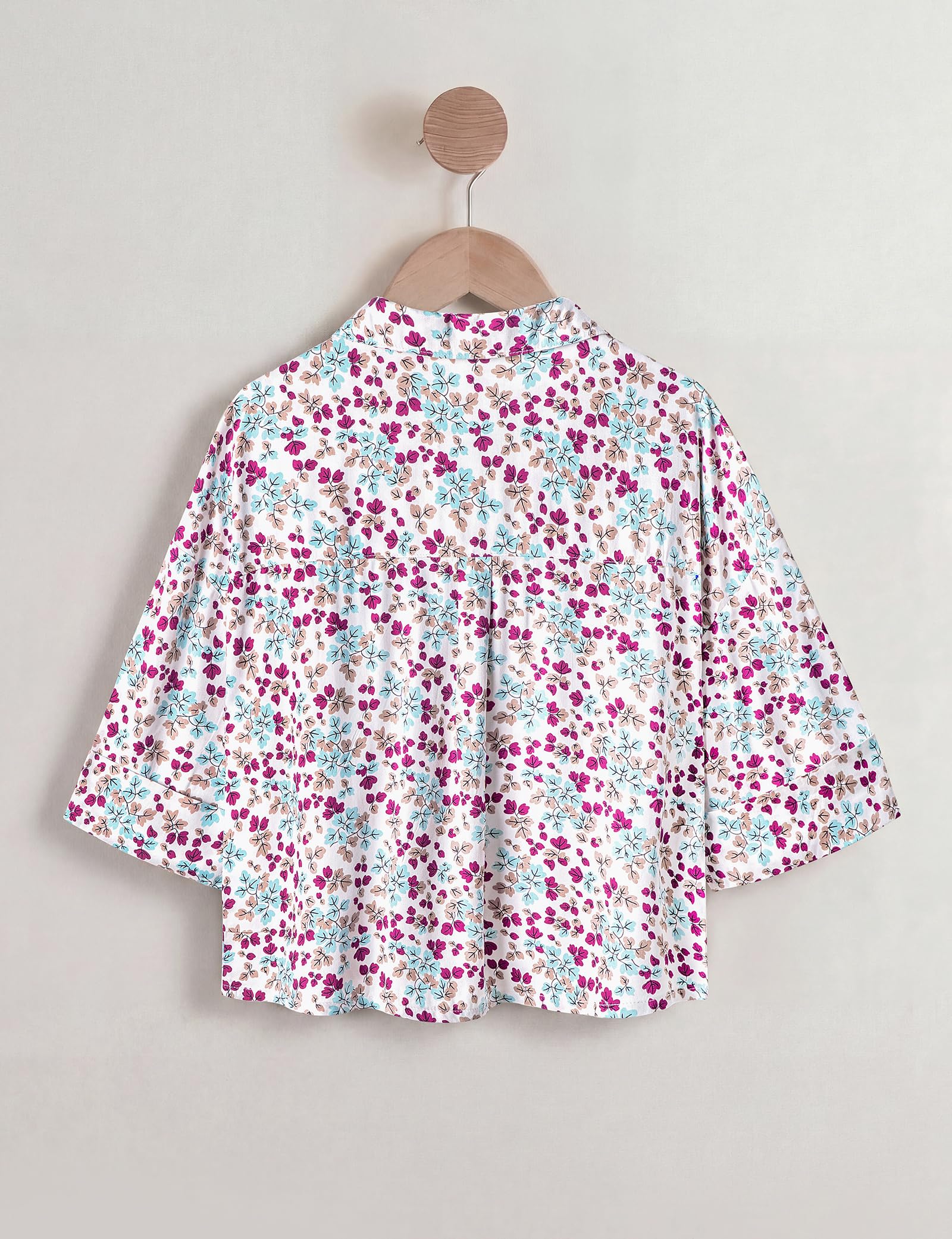 Camisa cuadrada con cuello cubano floral para mujer, ligera, de viscosa, holgada, de manga corta, elegante, para uso diario, Reino Unido