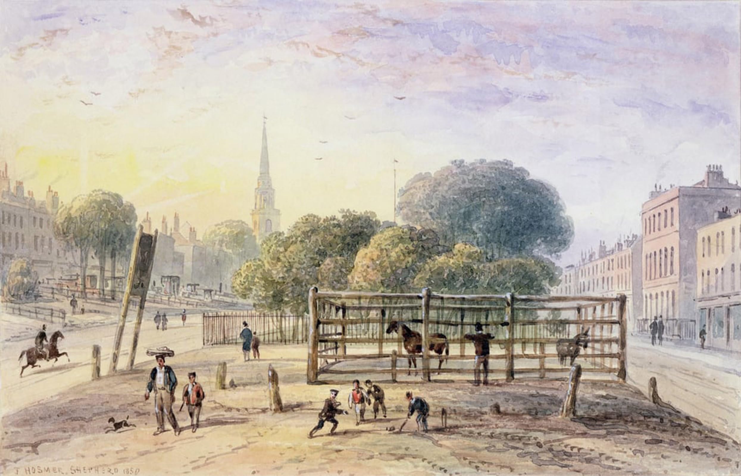 Tableau Vue d'Islington Pound par Hosmer Shepherd Impression sur Toile 60x90cm