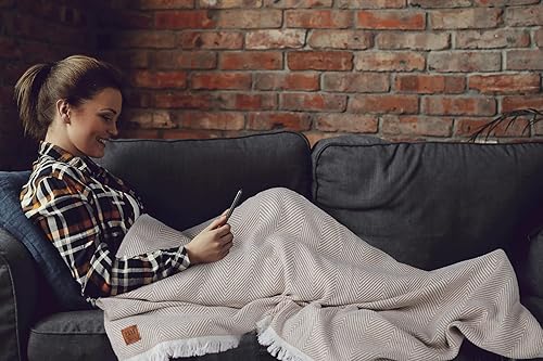 Miniatura 7 de GOLD CASE HOME COLLECTION Manta elegante 100% de algodón reciclado para sofá, súper suave, manta bohemia decorativa para sala de estar, cama y casa