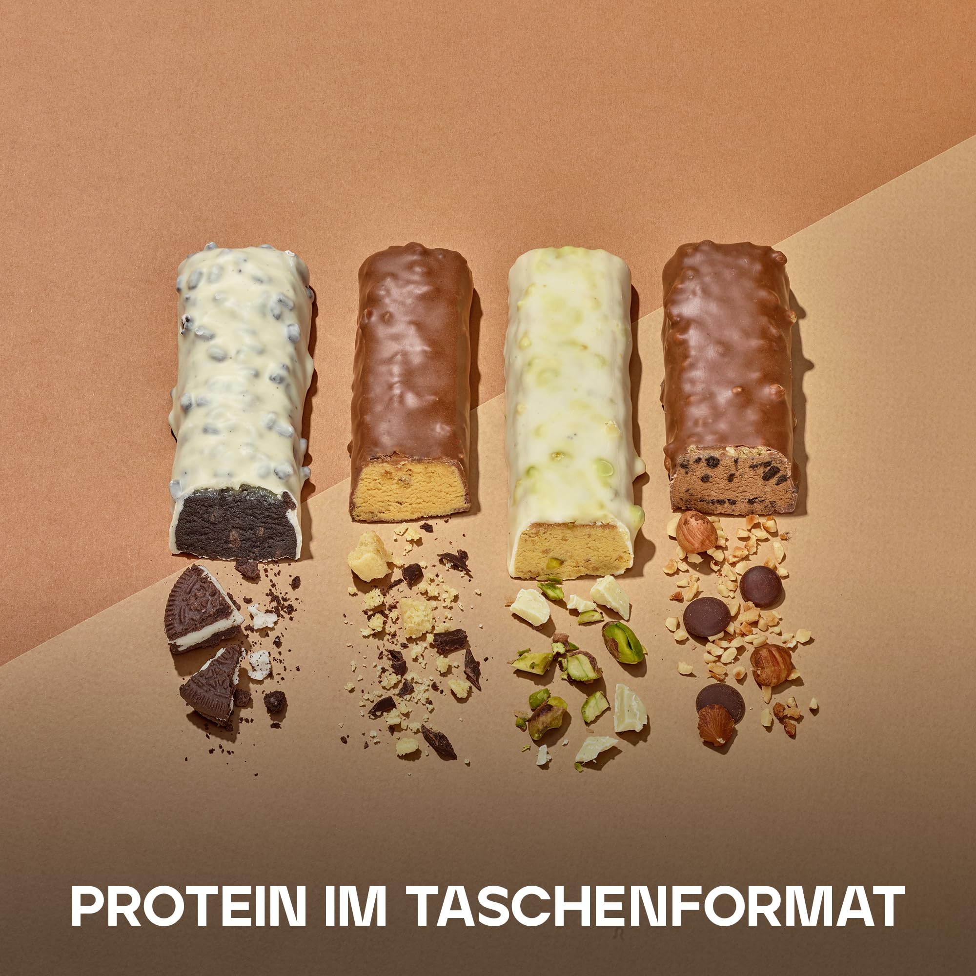 Bulk Macro Munch Proteinriegel | Kekse & Sahne | 12 x 62g | 20g Protein pro Riegel | Wenig Zucker | Hoher Ballaststoffgehalt | Dreischichtige Textur | Perfekt für unterwegs